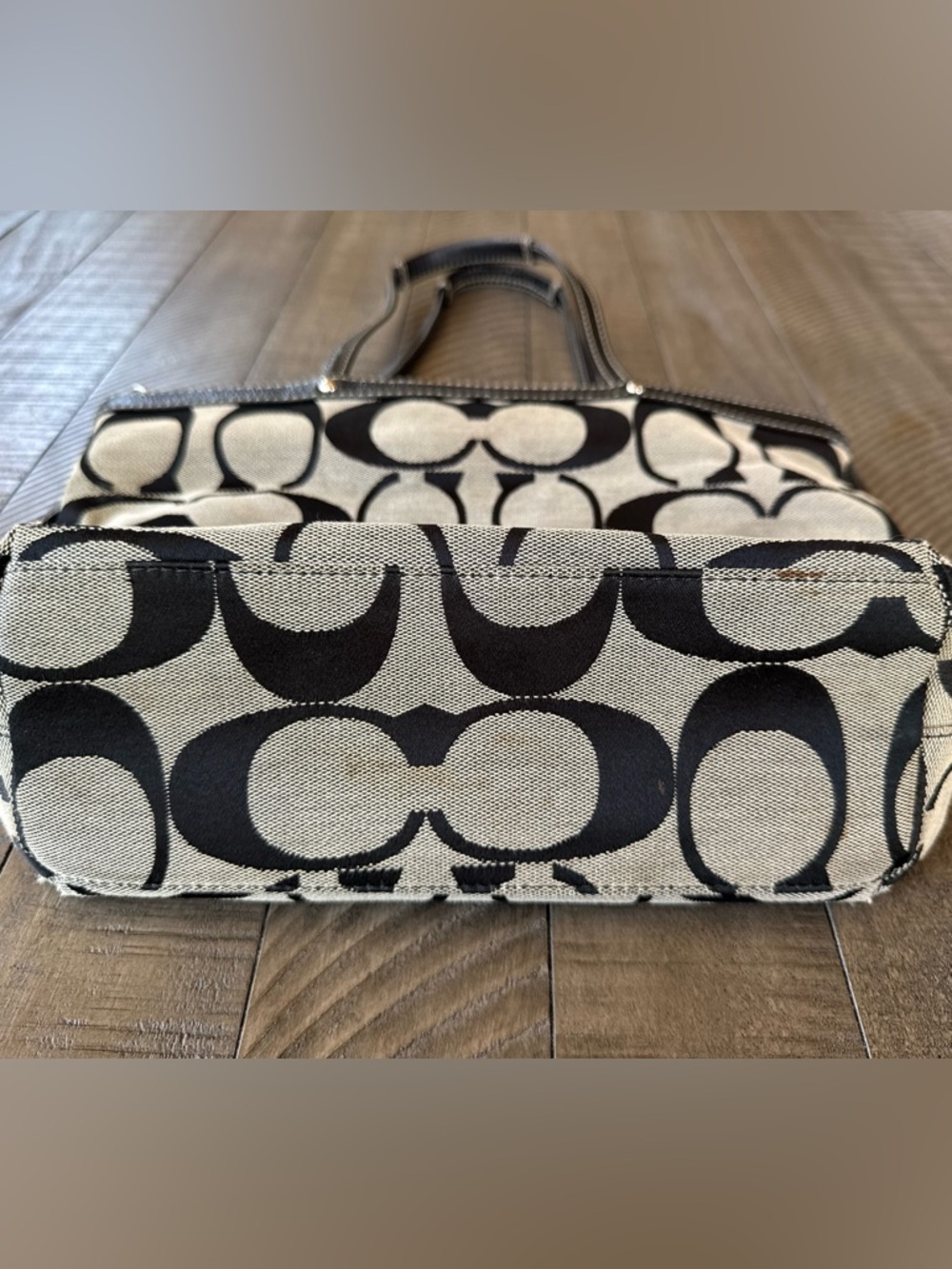 Coach Signature Monogram Shoulder Tote Bag E1020-F15112 - Picture 8 of 13